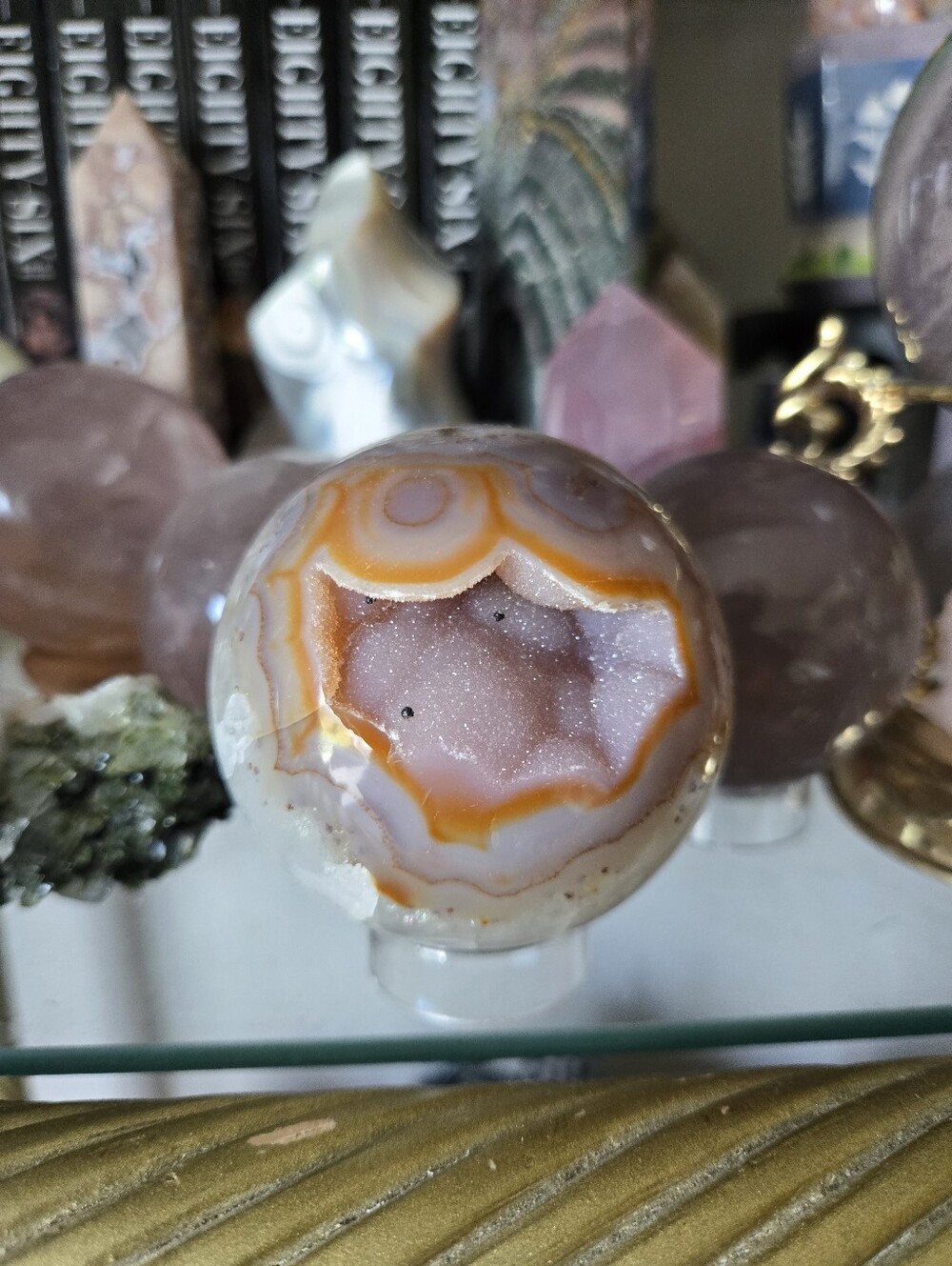 Unique Druzy Quartz Agate Sphere Crystal Home Decor